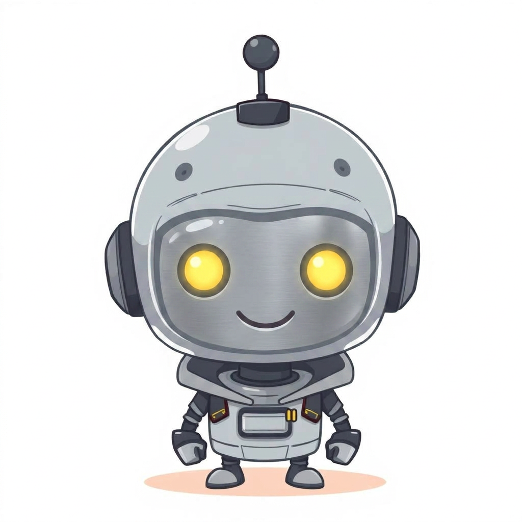 Friendly cartoon robot mascot